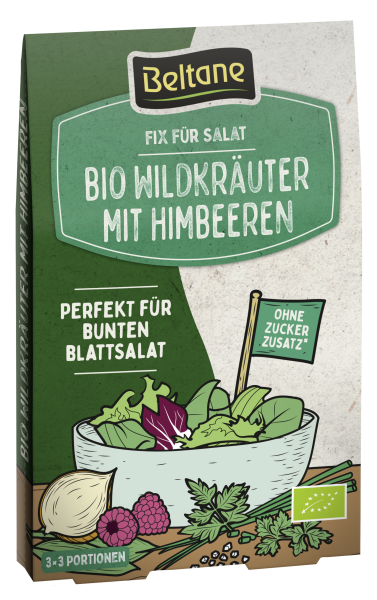 Beltane Fix für Salat Wildkräuter mit Himbeeren
